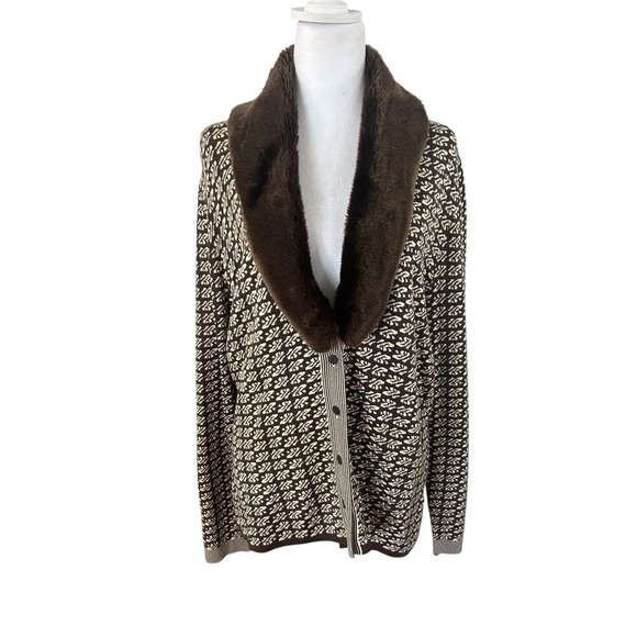 Nordstrom cardigan removable faux fur collar sz xL - Picture 1 of 6